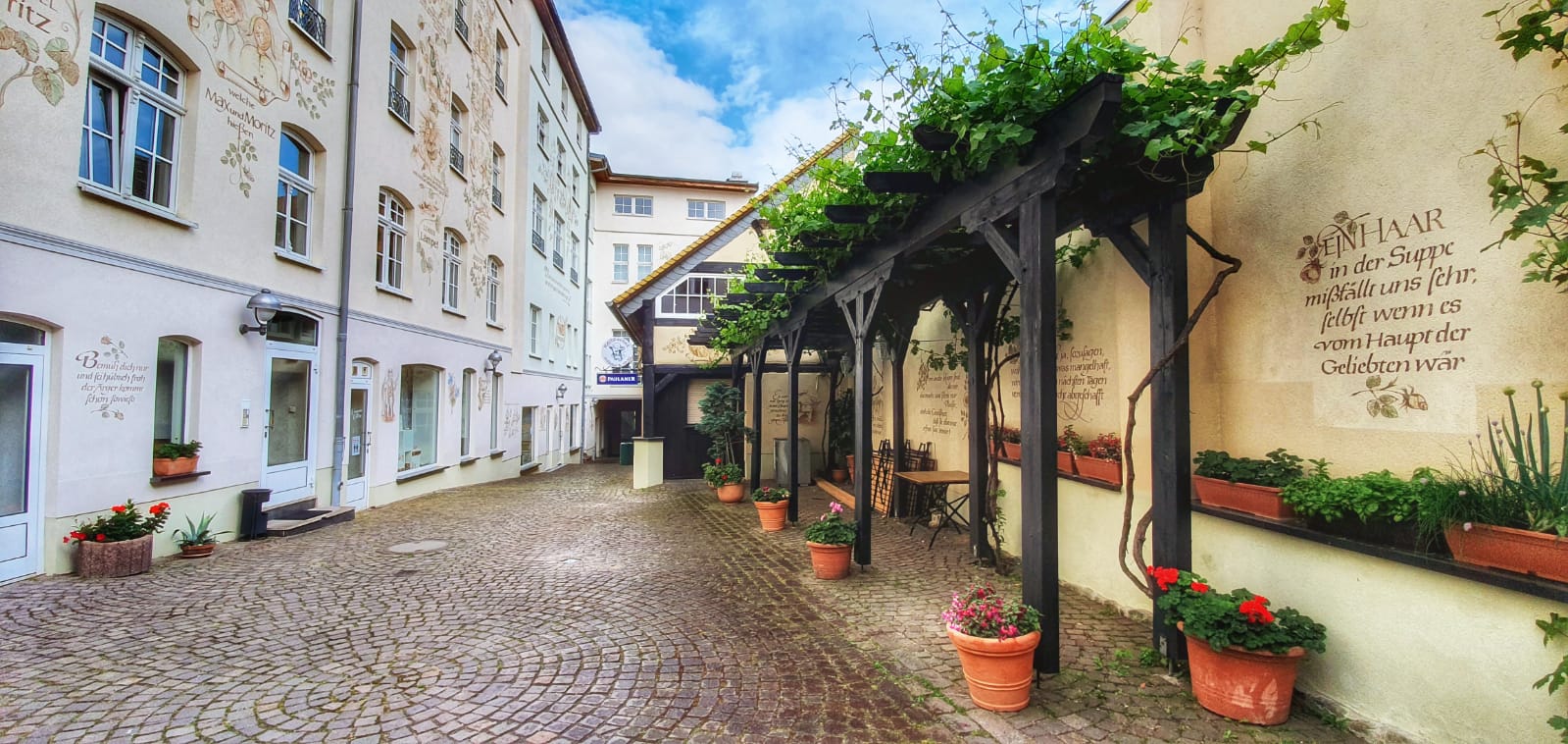 Aussenansicht in der Taverna Zeus